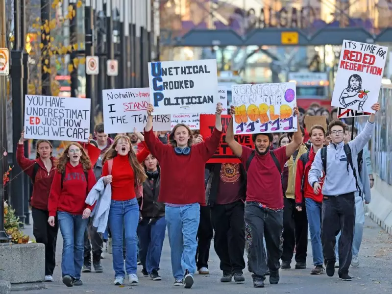 Calgary Students Stage Walkout in Solidarity With Teachers Amid Contract Dispute