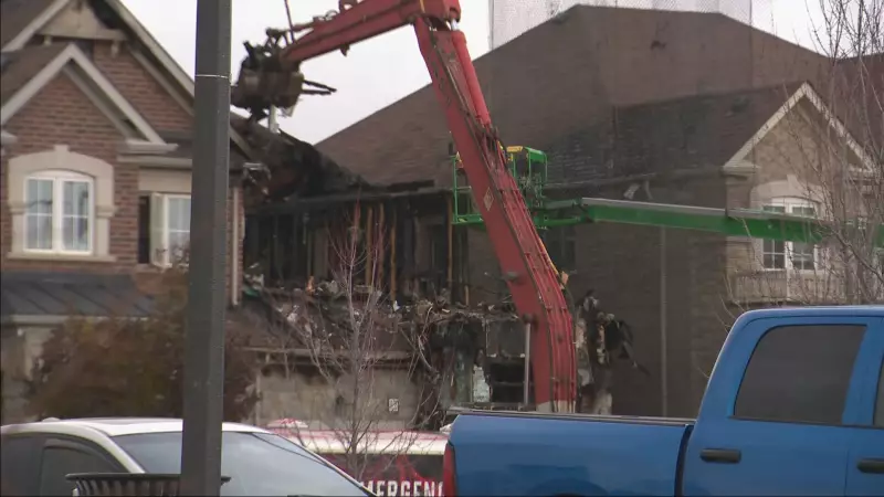 Brampton House Fire Demolition Begins as Search Continues for 3 Missing