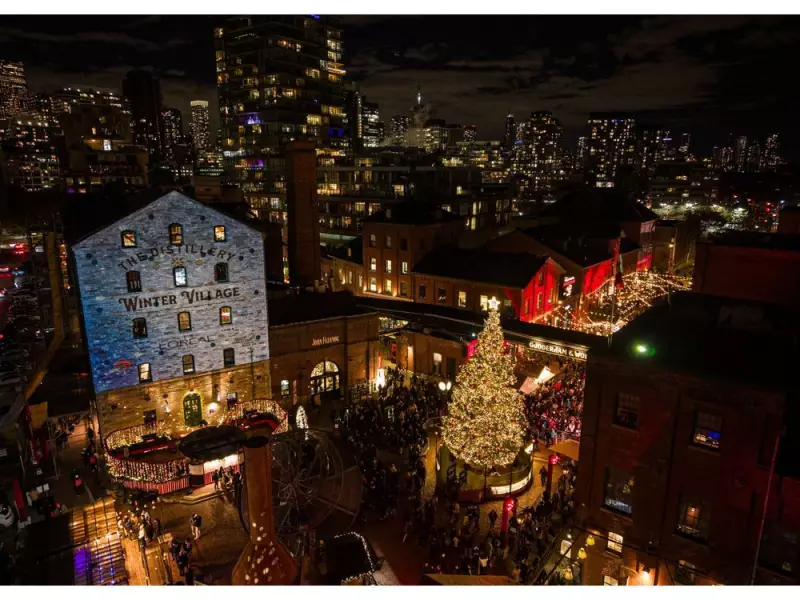 Canada's Iconic Christmas Tree Lights Up Toronto's Distillery Winter Village 2025