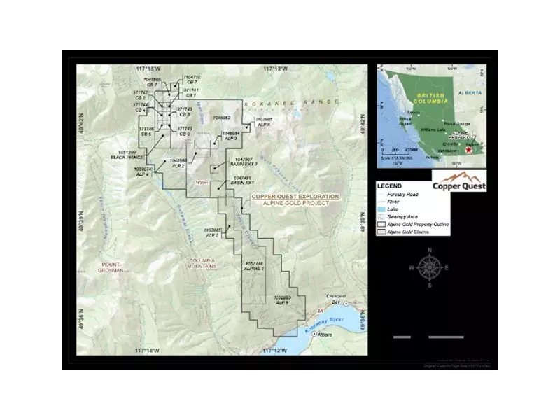 Copper Quest Acquires Past-Producing Alpine Gold Mine in BC