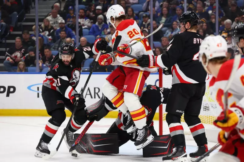 Flames Defeat Sabres 6-2 as Morgan Frost Breaks Third-Period Tie