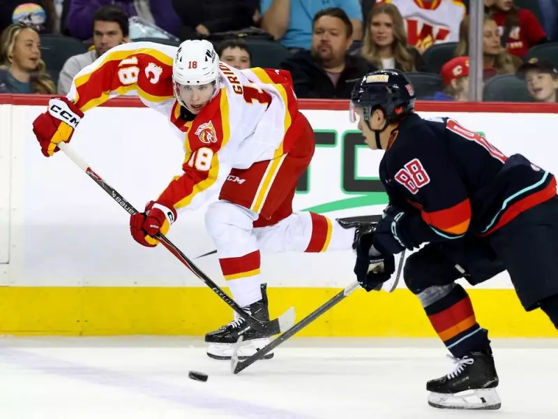 Flames Prospect Gridin Ignites Wranglers With Rookie Scoring Frenzy