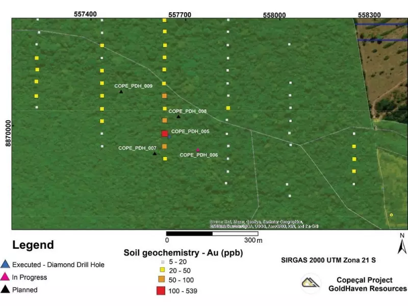 GoldHaven Completes First Western Target Drill Hole at Copeçal Project