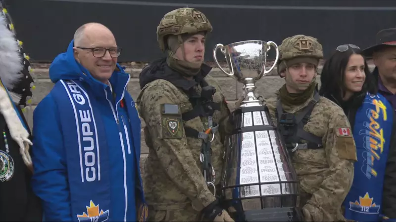 Grey Cup Arrives in Winnipeg via Dramatic Helicopter Rappel