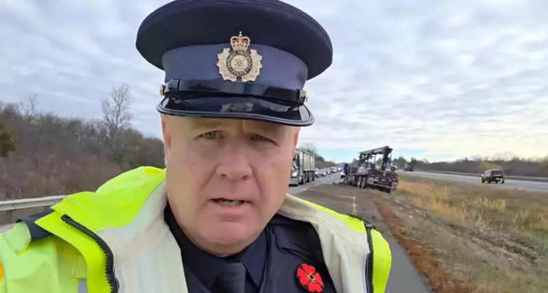 Highway 403 Near Kitchener: Truck Crosses Median in Terrifying Close Call