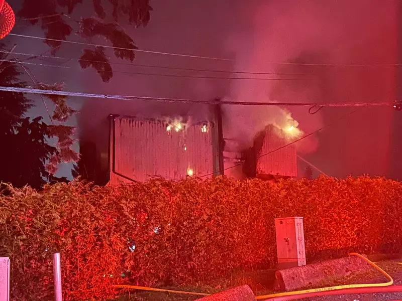 House Fire Erupts Near Sasamat Lake in Belcarra, Emergency Crews Respond