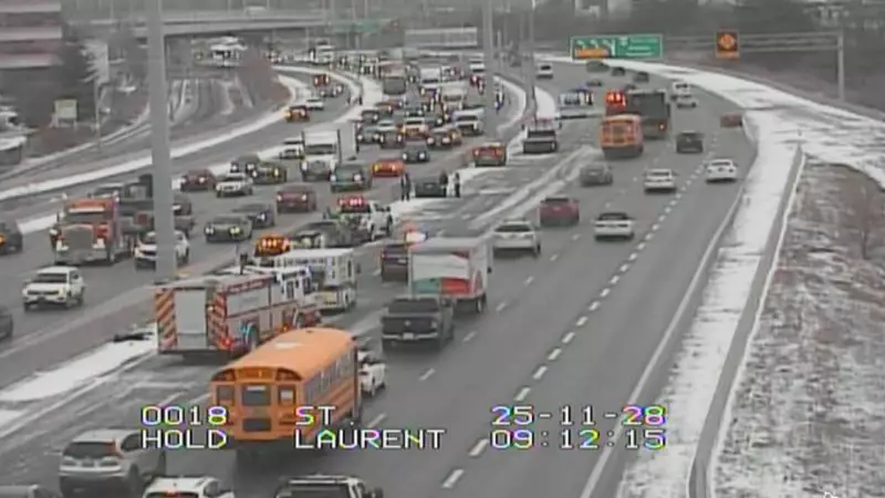 Icy Highway 417 Causes Multiple Pileups in Ottawa Friday Morning