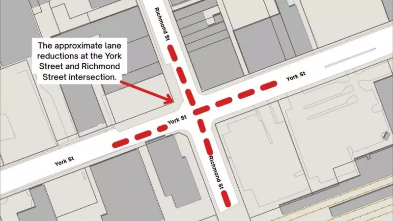 London Drivers: Richmond & York Intersection Lane Reductions Start Nov. 10