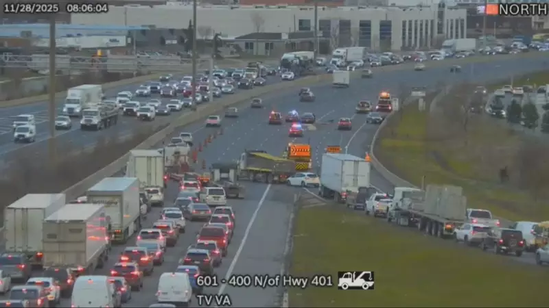 Multi-Vehicle Crash Shuts Down NB Highway 400 at 401 Friday Morning