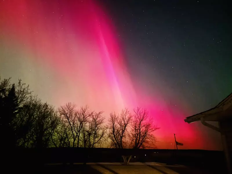 Northern Lights Illuminate Alberta Skies During Solar Storm