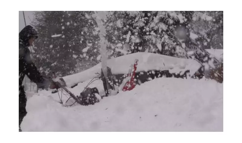 Ontario Snow Squalls Bury Wingham Under 30cm of Snow