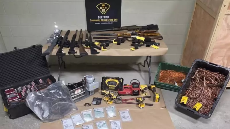 OPP Seize Stolen Copper, Guns & Vehicles in Dufferin County Raid