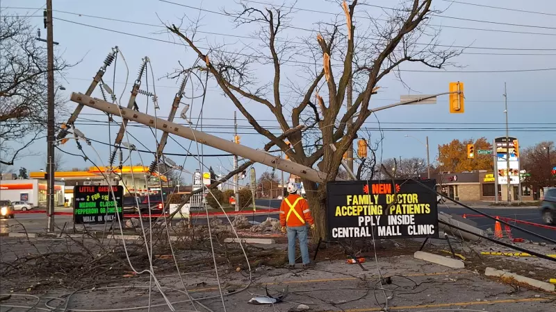 Overnight Crash Knocks Out Power on Tecumseh Road East in Windsor