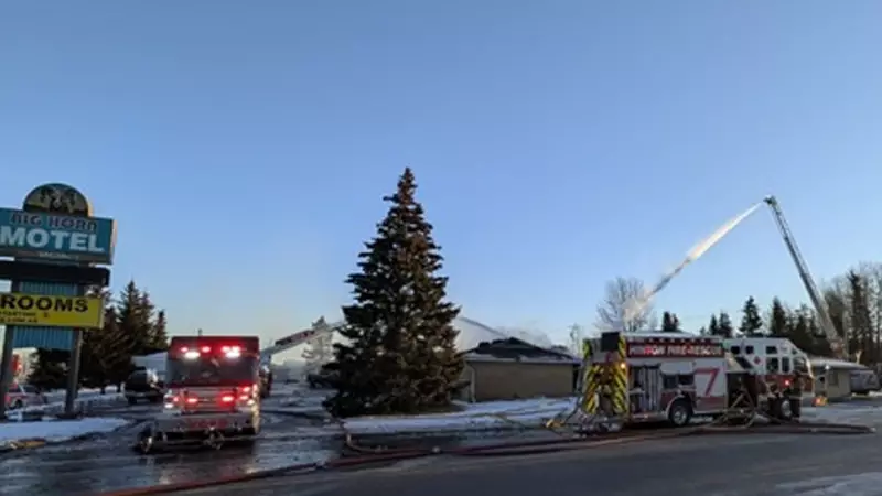 Propane Torch Motel Fire Forces Evacuation in Hinton, Alberta
