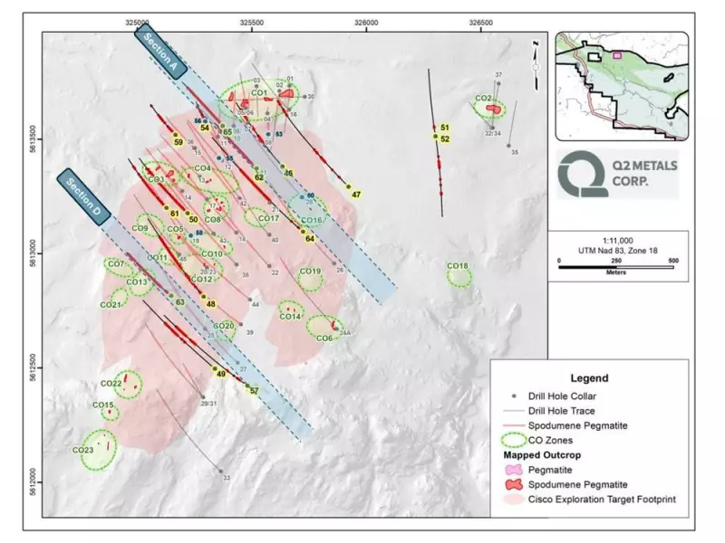 Q2 Metals Hits 179 Metres of Lithium Pegmatite at Cisco Project, Quebec