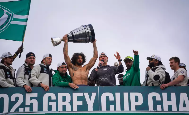Saskatchewan Roughriders Celebrate Grey Cup Victory with Regina Parade