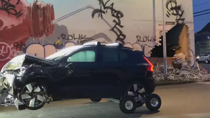 Vehicle Crashes into East Vancouver Building, No Serious Injuries Reported