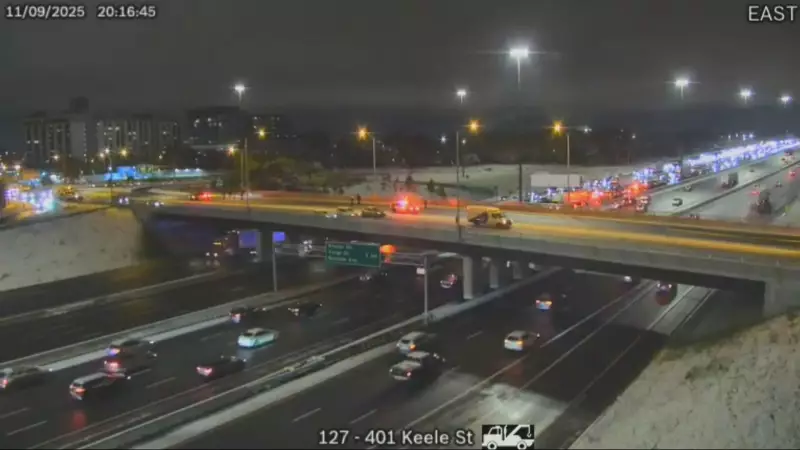 Westbound Highway 401 Express Closed at Keele Street After Collision