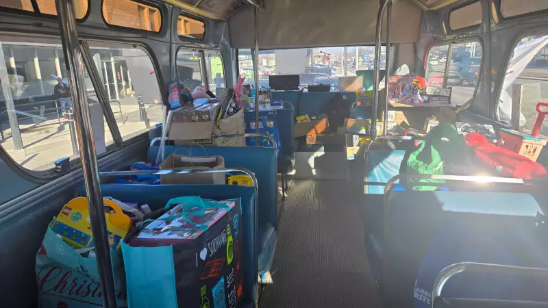 Winnipeg Transit Bus Filled with Donations at ATU's Annual Holiday Event