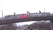 Alleged White Nationalist Group Demonstrates on London, Ontario Bridge