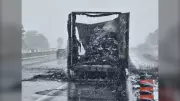Highway 401 Closed After Tractor Trailer Fire and Fuel Spill