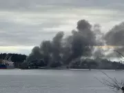 Large Fire Erupts at North Delta Industrial Site on Fraser River
