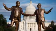 Satirical Trump-Epstein Statue Reappears in DC Amid Email Revelations