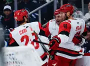 Staal Scores Twice as Hurricanes Defeat Jets 4-3 in Winnipeg