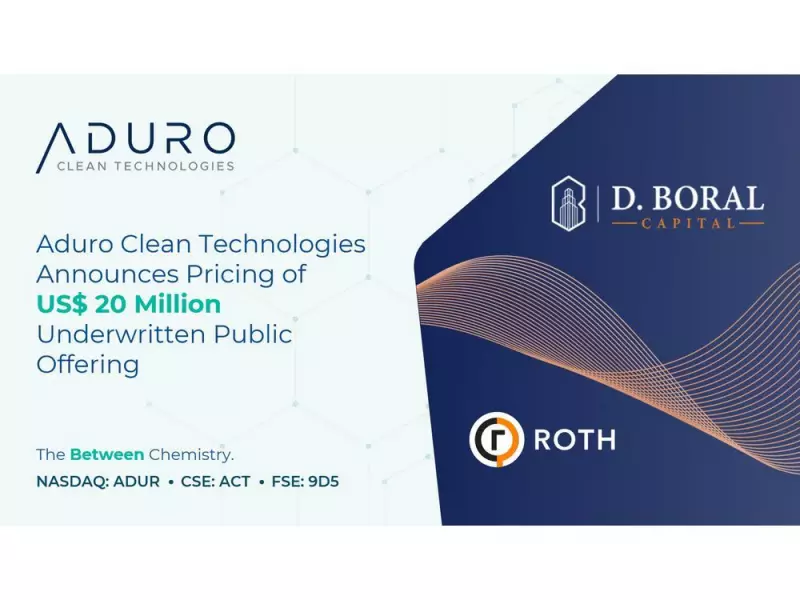 Aduro Clean Technologies Prices US$20 Million Public Offering