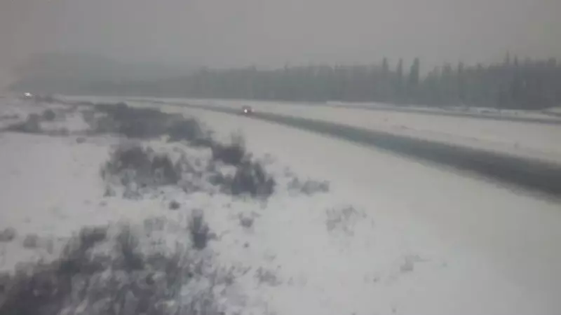 Crews Repair Cavity Under Highway 63 Near Mildred Lake, Alberta