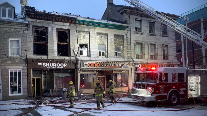 Downtown Kingston Fire Damages Two Businesses on December 21, 2025