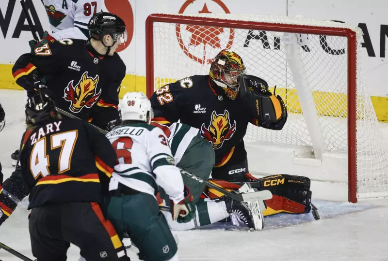 Dustin Wolf's 26 Saves Lead Flames to 4-1 Victory Over Surging Wild