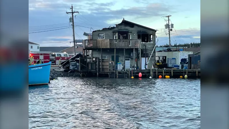Eastern Passage Fire: Building Burns on Government Wharf Road in December Blaze
