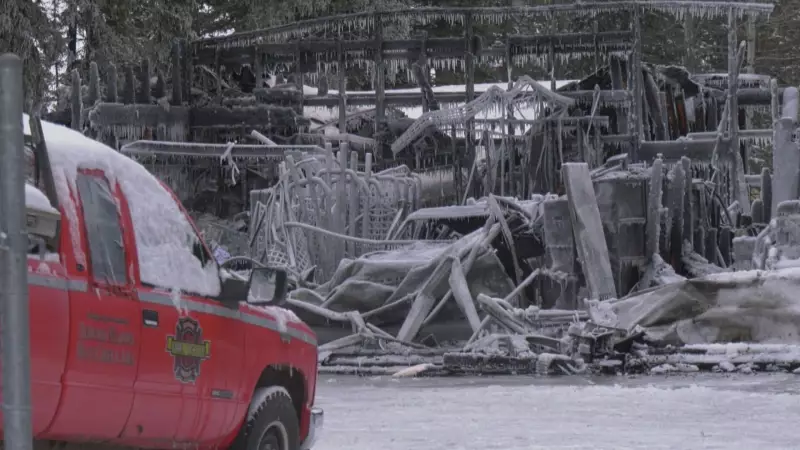 Firefighters Battle Blaze at Redwood Meadows Fire Hall, Back Section Lost