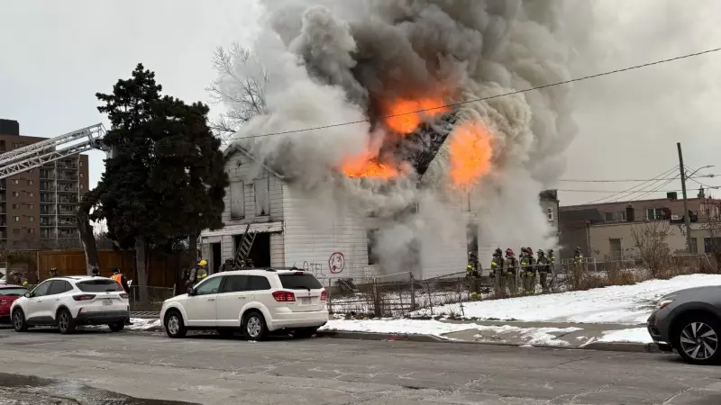 House Fire Near Downtown Windsor: Crews Battle Blaze at Mercer and Wyandotte