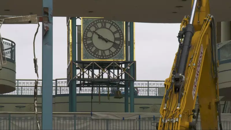 Iconic 122-Year-Old Portage Place Clock Removed, Now in Storage