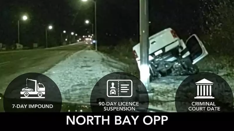 Impaired Driver Rolls Pickup Truck into Ditch in North Bay, OPP Respond