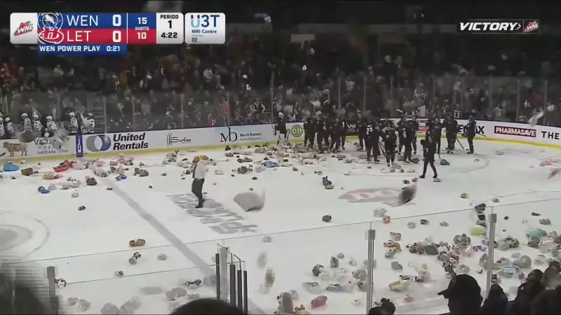 Lethbridge Hurricanes Host Annual Teddy Bear Toss, Fans Rain Stuffed Animals