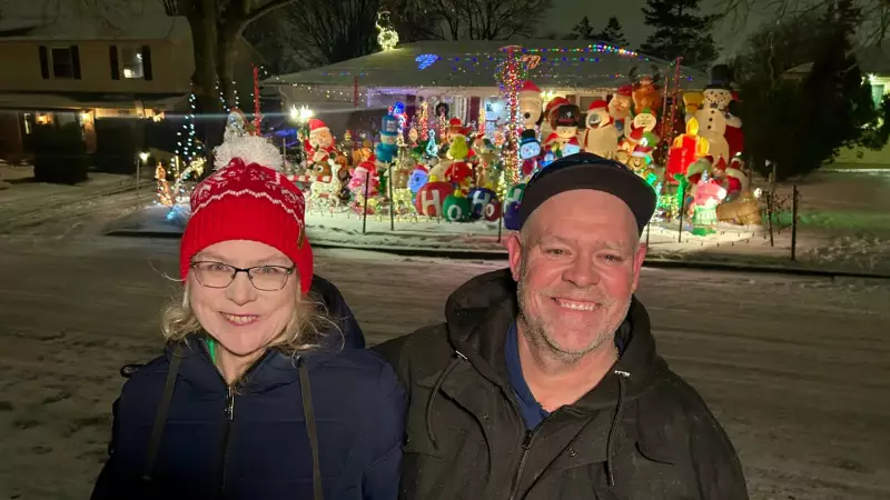 London, Ont. Couple's 50-Inflatable Christmas Display Lights Up the City