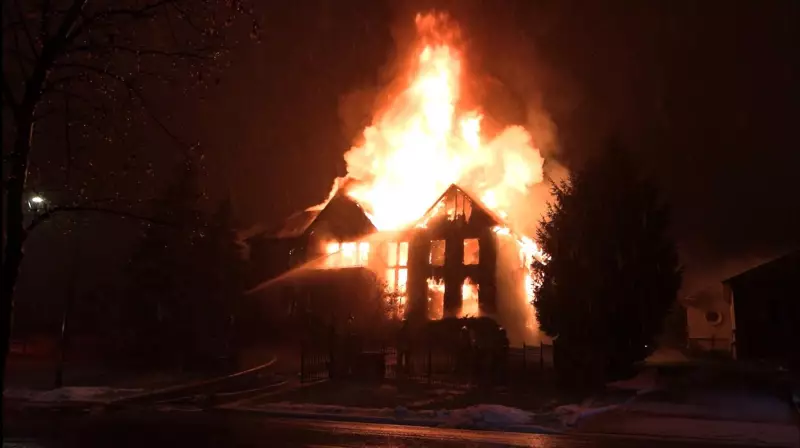 Massive Fire Destroys Luxury Home in Vaughan, Ontario