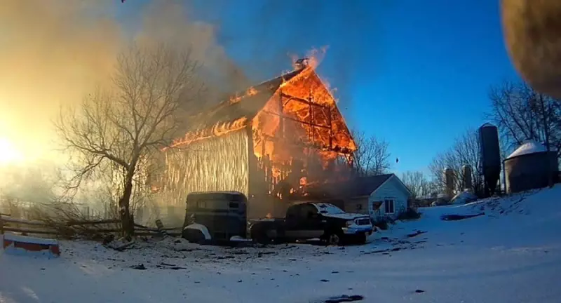 Ottawa Firefighters Battle Raging Barn Blaze in North Gower on Christmas Day