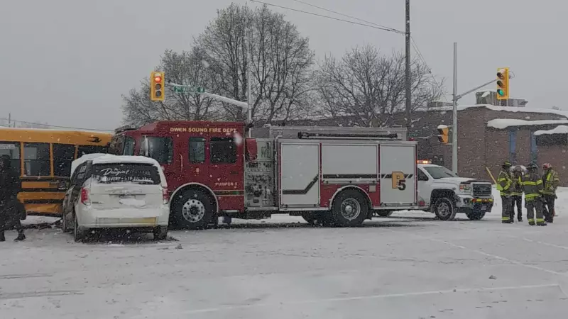 Owen Sound Fire Truck Driver Charged After Multi-Vehicle Crash Involving School Bus