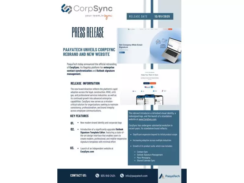 PaayaTech Rebrands CorpSync with New Identity and Standalone Website