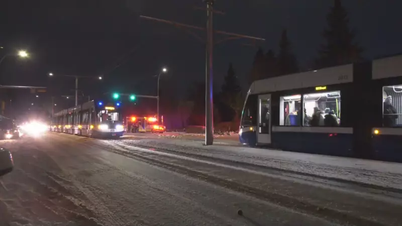 Pedestrian Struck by Valley Line LRT Train in Edmonton, Emergency Crews Respond