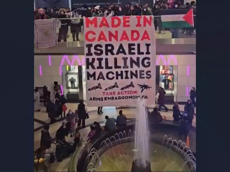 Pro-Palestine Protesters Disrupt Toronto's Eaton Centre Boxing Day Shopping