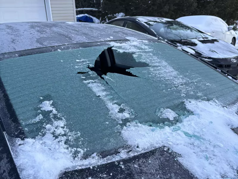 Quebec Woman's Car Rear Window Shatters Spontaneously on Cold Morning