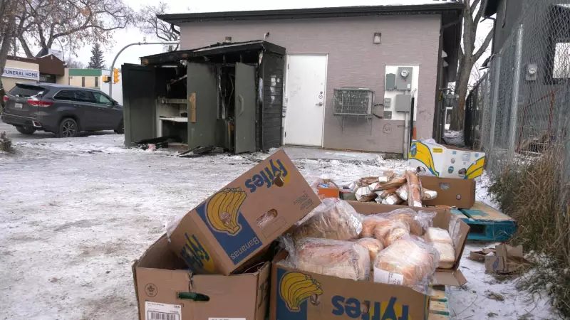 Regina Community Fridge Destroyed by Fire, Investigation Underway