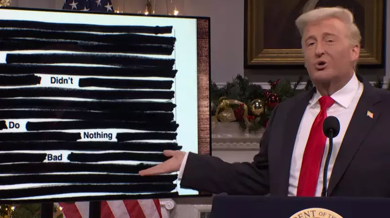 SNL Mocks White House's Heavily Redacted Epstein Files in Festive Trump Sketch