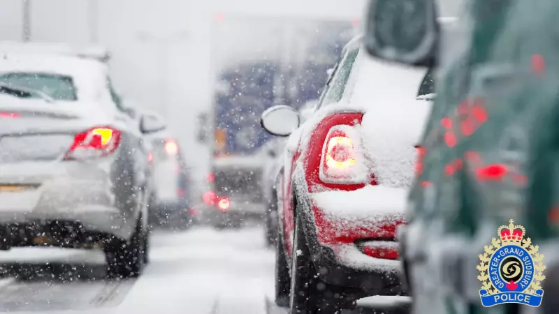 Sudbury Police Issue Urgent Winter Driving Warning for Friday Roads