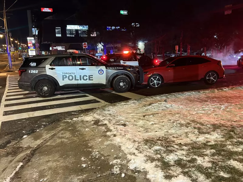 Toronto Police Cruiser Collides with Stolen Vehicle in North York